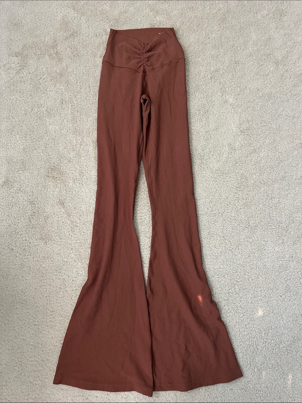 Aerie Rust Brown High-Waist Flared Leggings